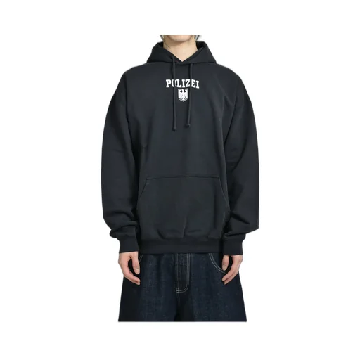 Polizei Oversized Hoodie / Washed Blk