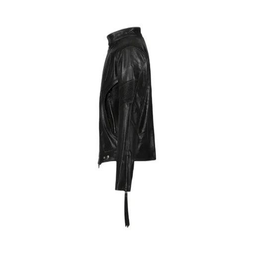 Embossed Leather Biker Jacket / Blk