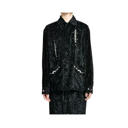 Crush Velvet Blouson / Black