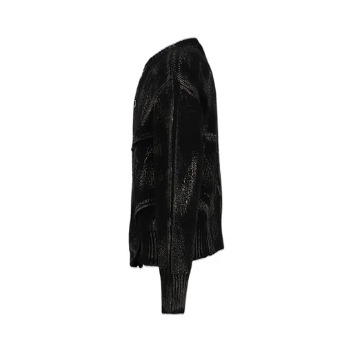 Painted Corset Knit Cardigan / Blk