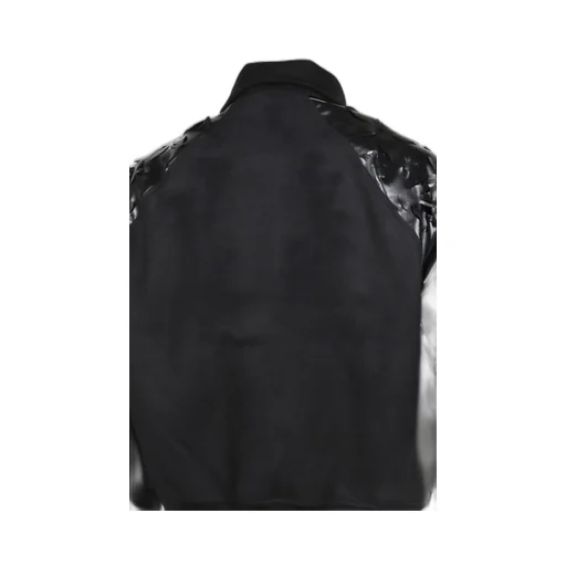 Laser-Cut Flower Varsity Jacket / Blk