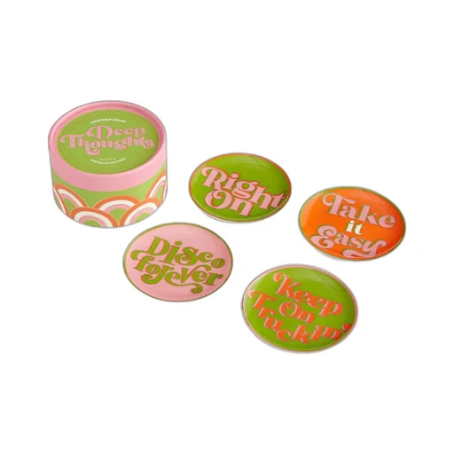 Jonathan Adler Pack Of 4 Deep Thoughts Coasters