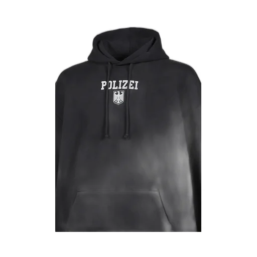 Polizei Oversized Hoodie / Washed Blk