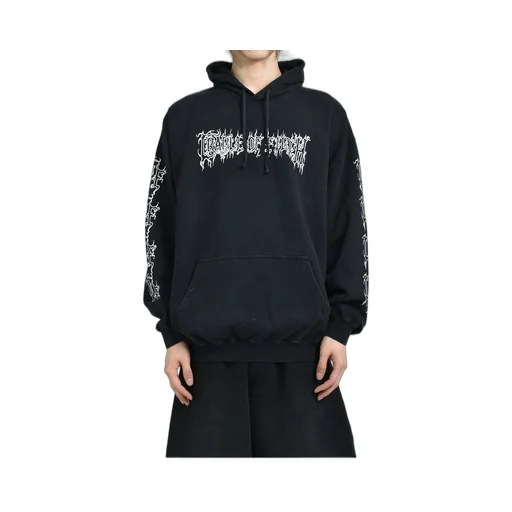 Cof Logo Oversized Hoodie / Washed Blk