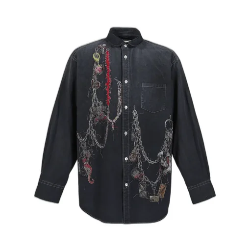 Embroidered Chain Shirt / Gry