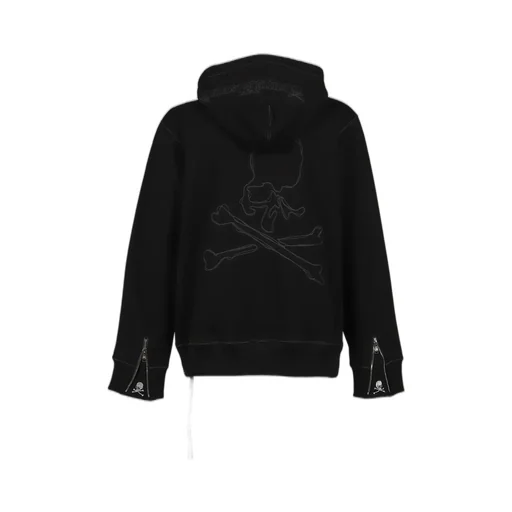 Stitched Zip-Up Hoodie / Black