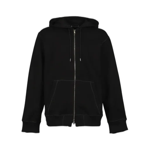 Stitched Zip-Up Hoodie / Black