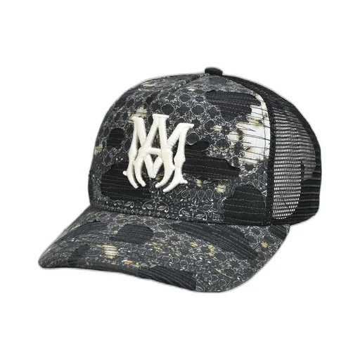 Bandana Repair Trucker Hat / Blk