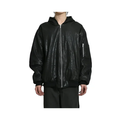 Leather Bomber / Black
