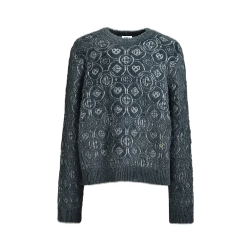 Fluffy Monogram Crew Neck / Gry