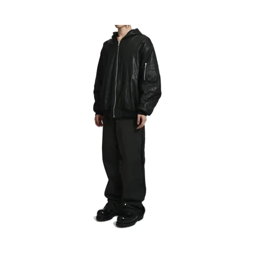 Leather Bomber / Black