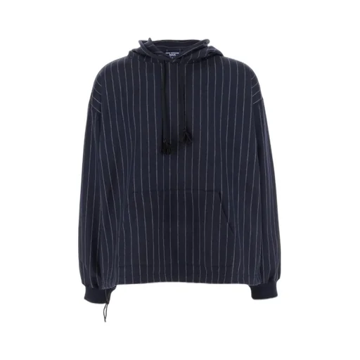 Junya Watanabe Man Pinstripe Drawstring Hoodie