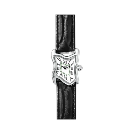 Square Melting Watch Small / Sil Wht Blk