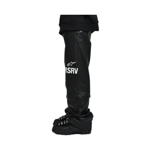 Neo Bat Leather Pants / Black