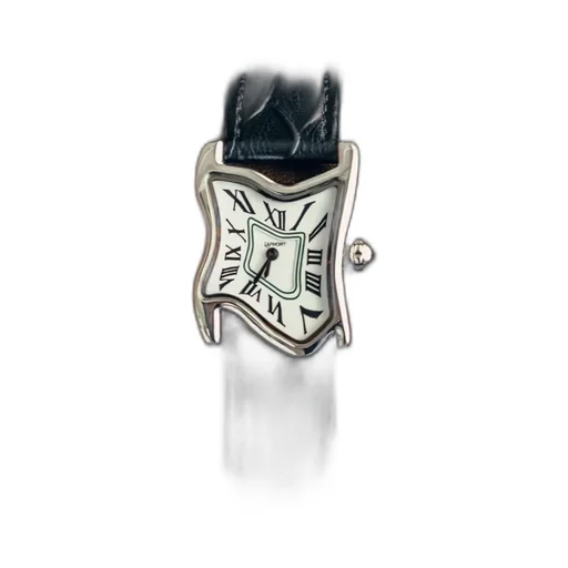 Square Melting Watch Small / Sil Wht Blk