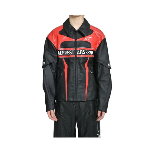 Hagaze Leather Jacket / Blk Red