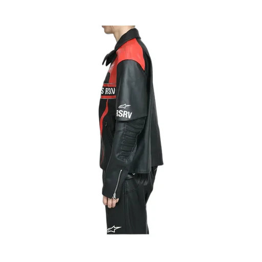 Hagaze Leather Jacket / Blk Red