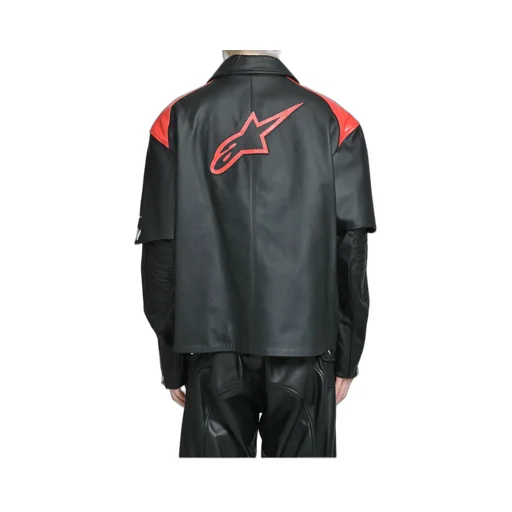 Hagaze Leather Jacket / Blk Red
