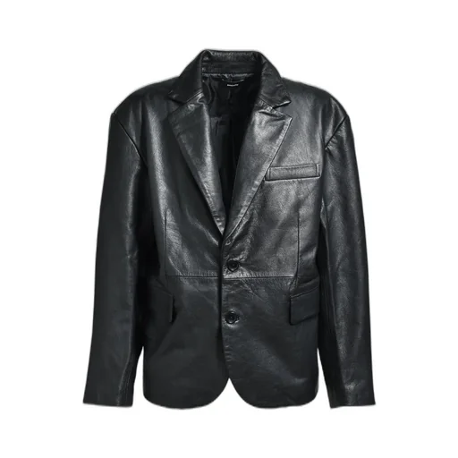 Leather Tailored Jacket / Black