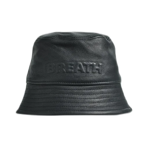 Emboss Leather Hat / Black
