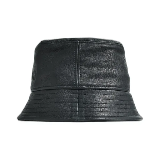 Emboss Leather Hat / Black