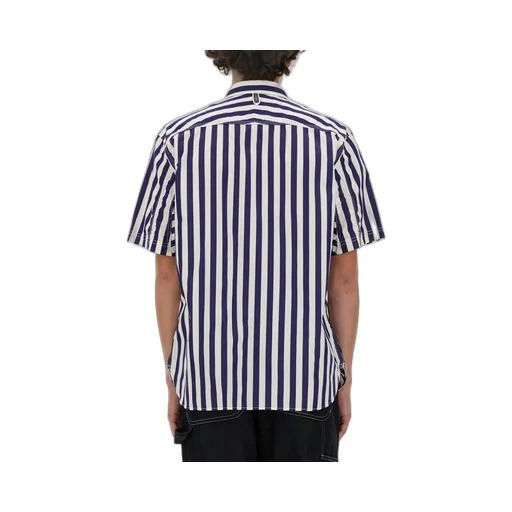 Junya Watanabe Man Short Sleeved Striped Poplin Shirt