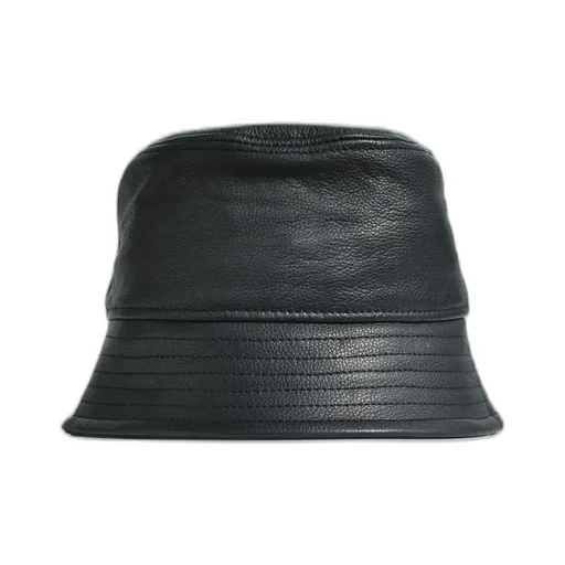 Emboss Leather Hat / Black