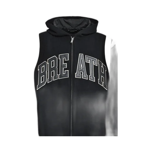 Arch Logo Hooded Versity Jacket / Blk Wht
