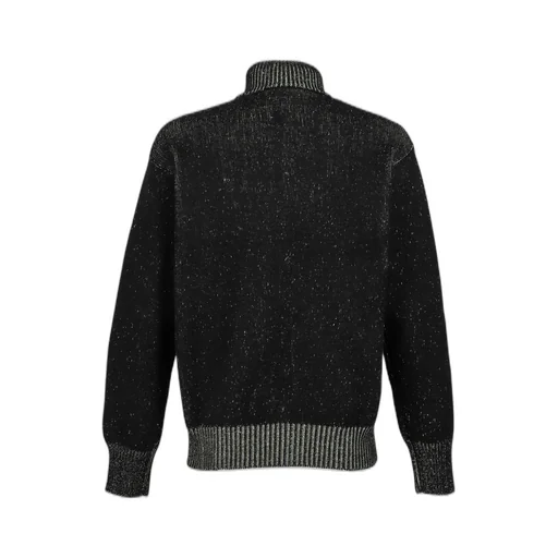 Aimless Compact Knit Full Zipped Sweater / Herren Blk