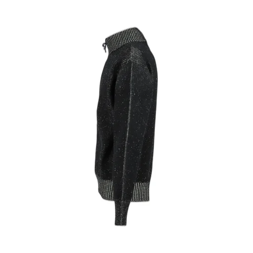 Aimless Compact Knit Full Zipped Sweater / Herren Blk