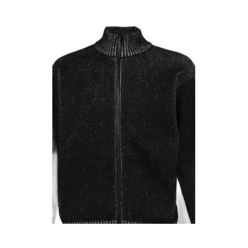 Aimless Compact Knit Full Zipped Sweater / Herren Blk