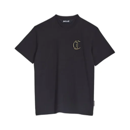 Just Cavalli Logo Embroidered Crewneck T-Shirt