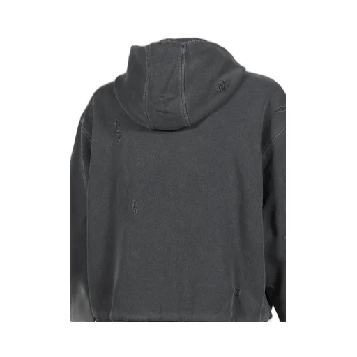 Ripped Zip Hoodie / Stone Gry