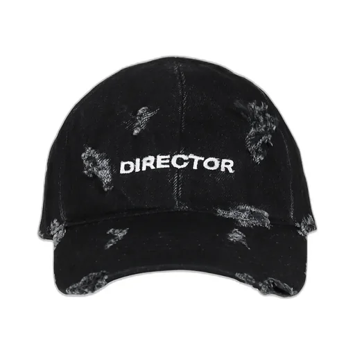 Director Damaged Denim Cap / Blk