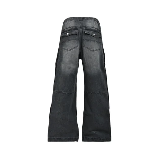 Coating Side Button Denim Pants / Blk
