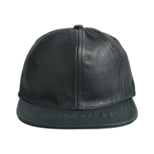 Emboss Leather Cap / Black