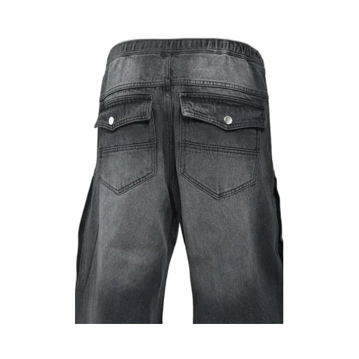 Coating Side Button Denim Pants / Blk