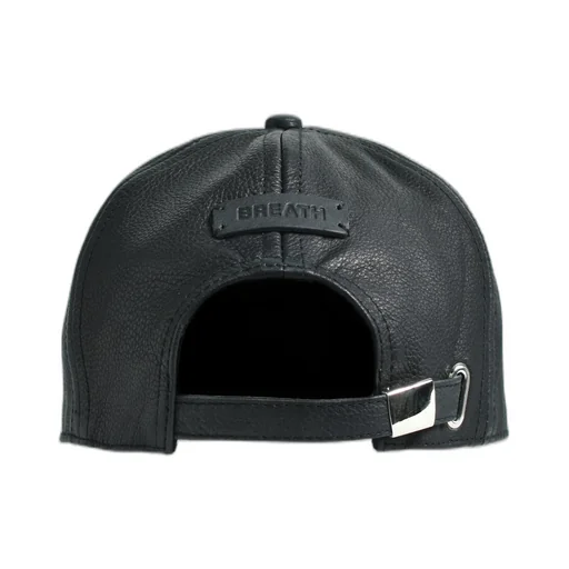 Emboss Leather Cap / Black