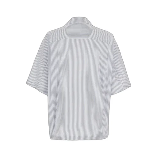 Juun J Poly Stripe Coach Short Sleeve Shirt