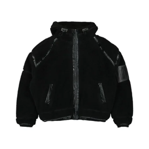 Juun J Faux-Shearling Drawstring Hooded Jacket