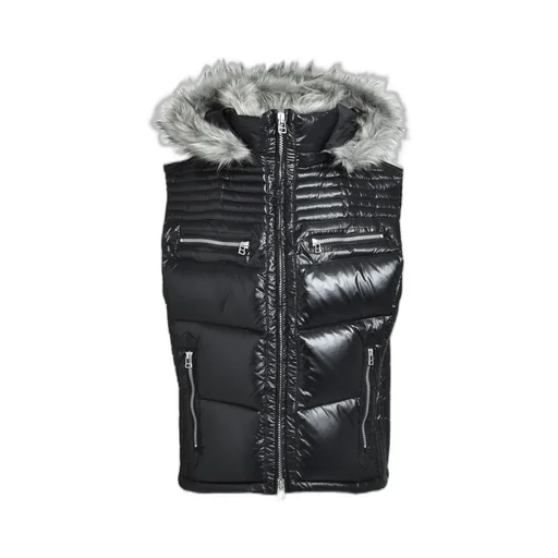 Fur Shiny Down Vest / Black