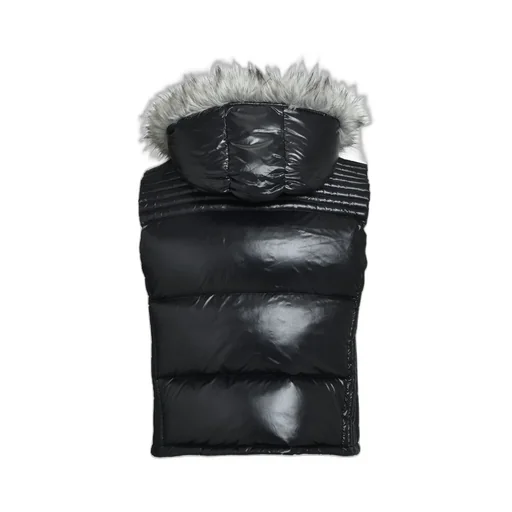 Fur Shiny Down Vest / Black
