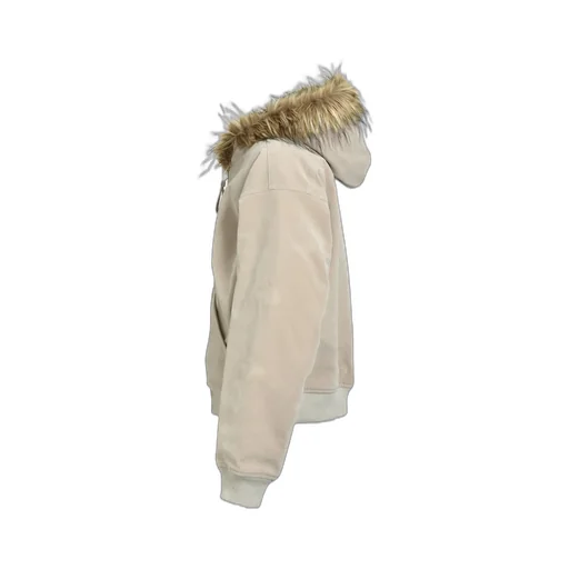 Faux Leather Fur Hooded Jacket / Bei