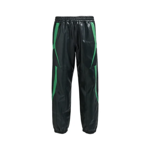 Faux Leather Lambo Track Pants / Blk