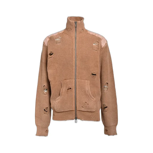 Overdie Damage Zip Knit / Brw