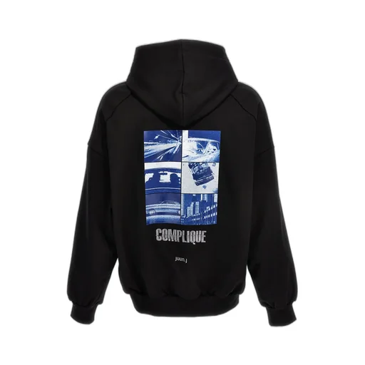 Juun J Graphic Printed Drawstring Hoodie