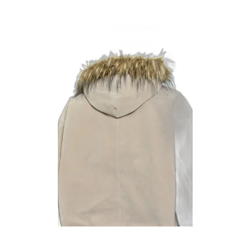 Faux Leather Fur Hooded Jacket / Bei