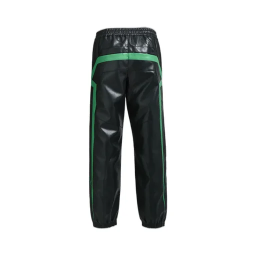 Faux Leather Lambo Track Pants / Blk