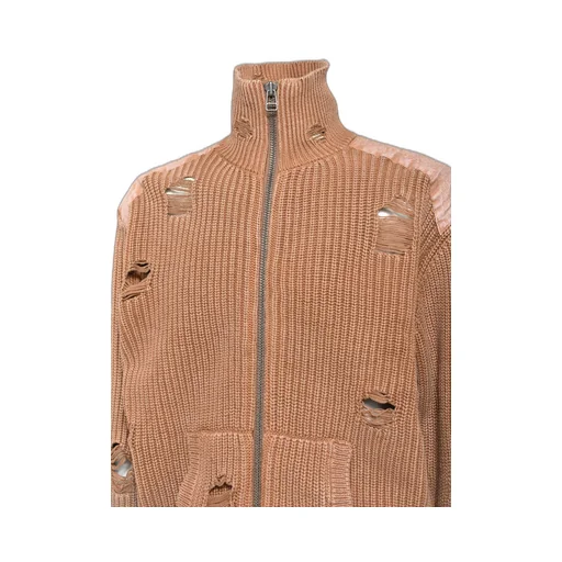 Overdie Damage Zip Knit / Brw