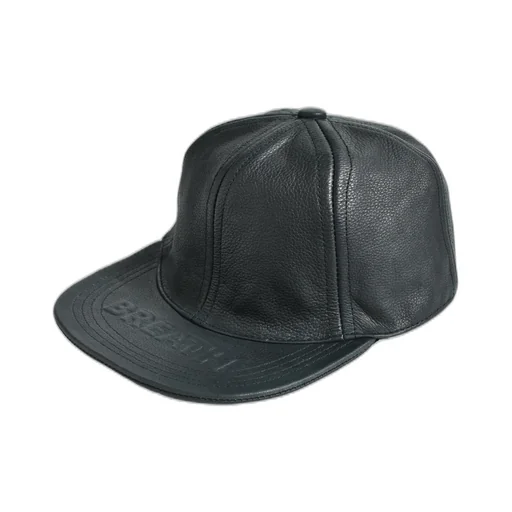 Emboss Leather Cap / Black
